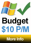 The Budget plan, 10 emails or google apps, 100 meg space, 500 meg bandwidth.