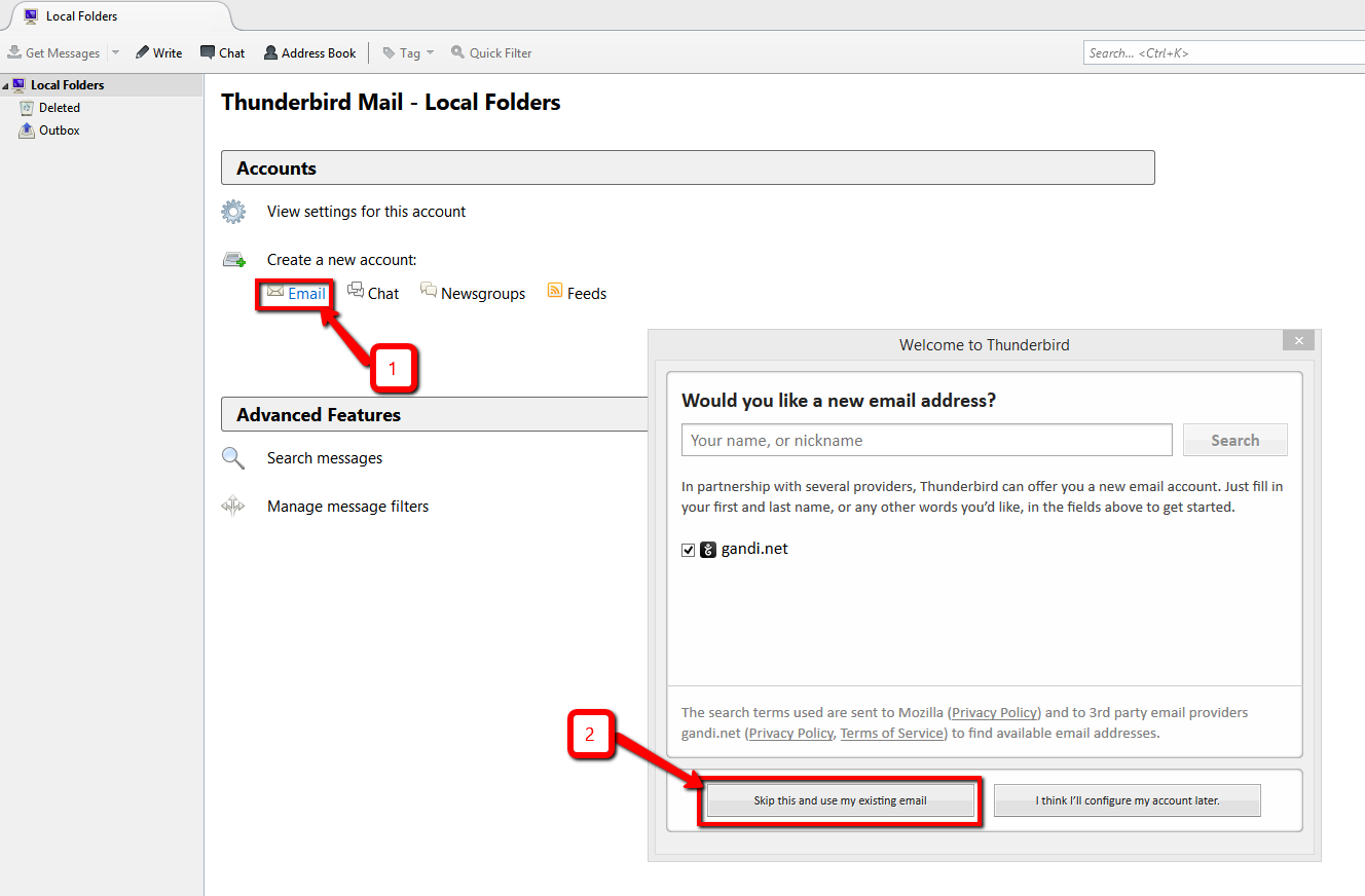 Setup Thunderbird