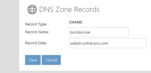 cname records for office 365