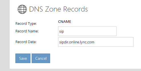 cname records for apexhost control panel with office 365